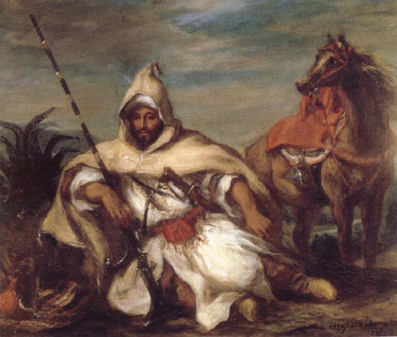 Eugene Delacroix A Moroccan from the Sultan-s Guard oil painting picture